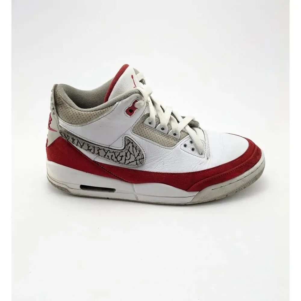 Mens Jordan 3 Retro‎ 'Tinker White University Red' Shoes CJ0939-100 Size 10.5
